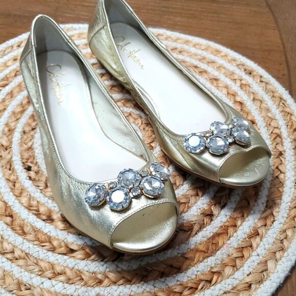 Cole Haan Air Tali Jewel Embellished Leather Open Toe Ballet Flats Size 8.5B - Picture 12 of 12